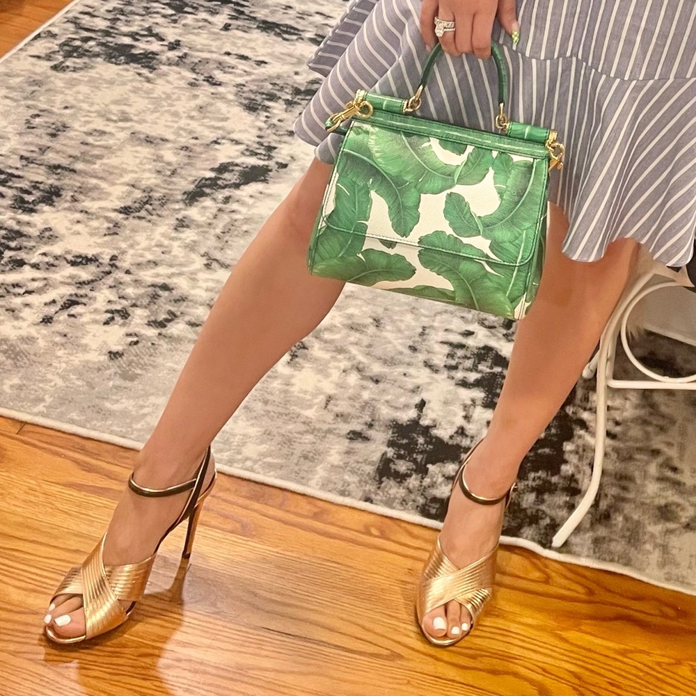 Gucci metallic finish cross-strap 104 mm sandals - Picture 17 of 17